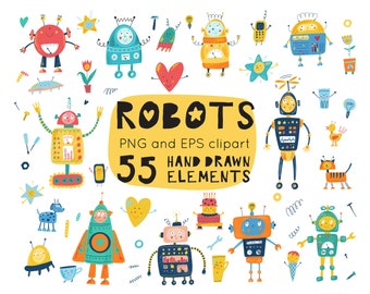 Cute Robot Png Etsy Cute Robot Png Etsy