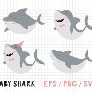 Baby Shower Boy Clipart Baby Shark Birthday Clipart Sailor Shark Animal Watercolor Clipart Art Collectibles Digital Silviabugner Com