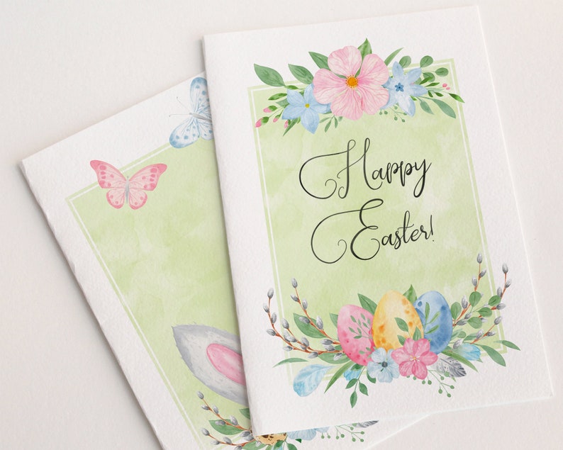 Watercolor Easter Cards Or Frames Watercolor Easter Bunny Etsy