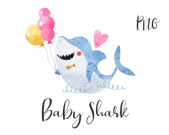 Baby Shark Birthday Watercolor Clipart Baby Shark Clipart Etsy Baby Shark Birthday Watercolor Clipart Baby Shark Clipart Etsy