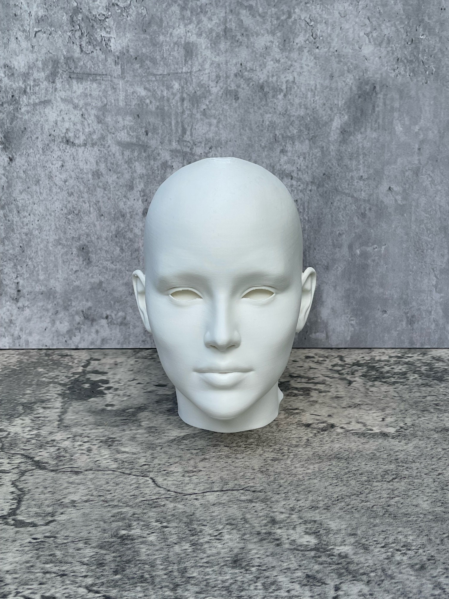 Adult Male Realistic Fiberglass Fleshtone Mannequin Head Display H2 