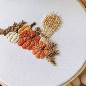 Harvest Pumpkin Embroidery Pattern | Fall Decor (PDF Pattern) image 5