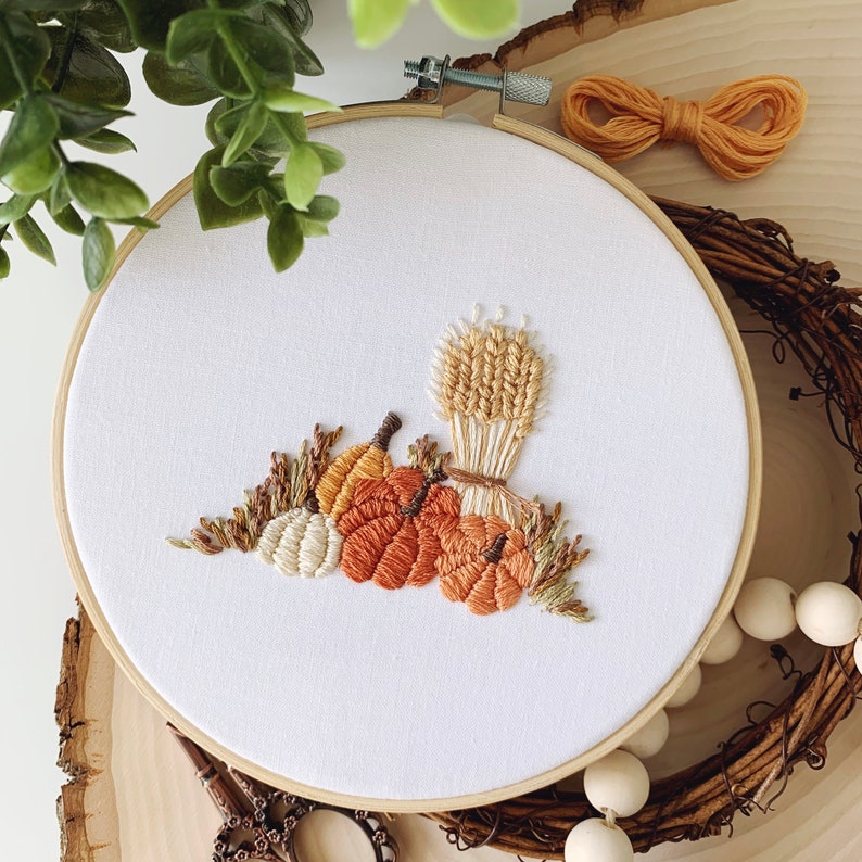 Harvest Pumpkin Embroidery Pattern | Fall Decor (PDF Pattern) image 7