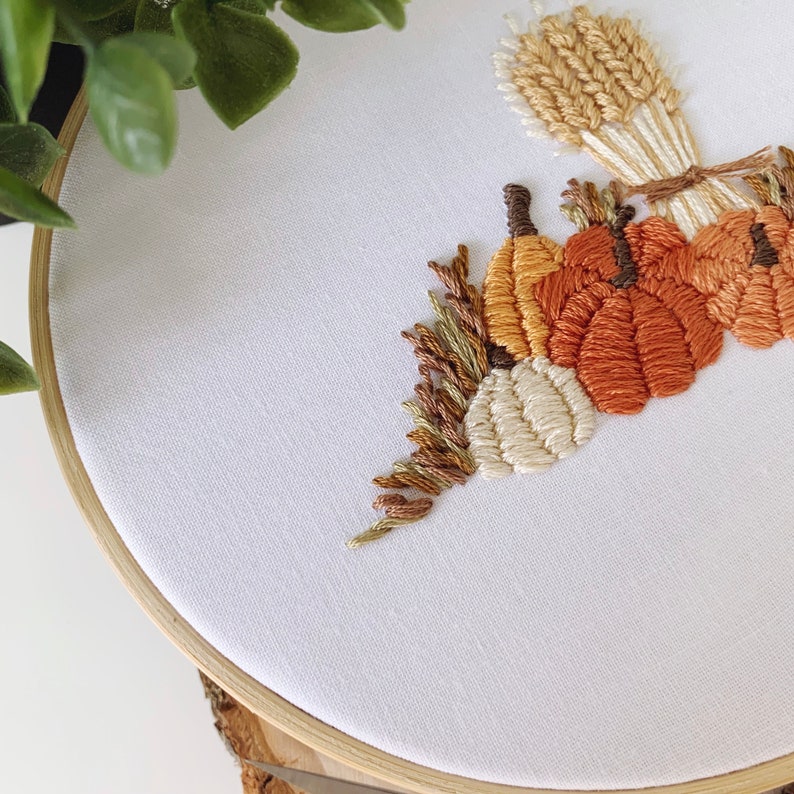 Harvest Pumpkin Embroidery Pattern | Fall Decor (PDF Pattern) image 4