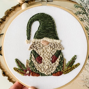Christmas Embroidery Designs, Gnome Embroidery Pattern, Christmas Embroidery Pattern, Christmas Gift, Christmas Decoration, Gnome Decor