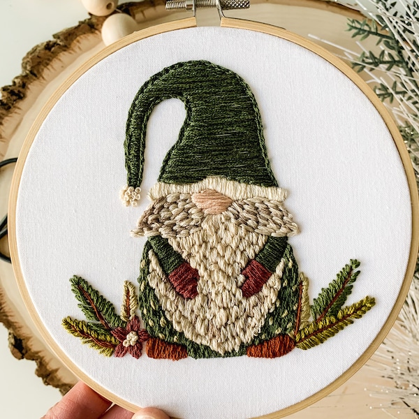 Christmas Embroidery Designs, Gnome Embroidery Pattern, Christmas Embroidery Pattern, Christmas Gift, Christmas Decoration, Gnome Decor