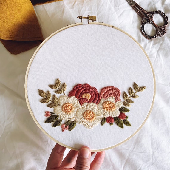 Floral Embroidery Pattern Blush Floral Embroidery Design Flower