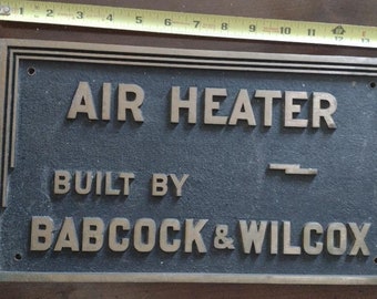Babcock & wilcox Bronze I.D. Air Heater plaque from to 1940&#39;s