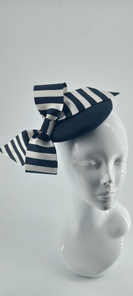 MARIA Couture Hat / Fascinator/ Button Hat / Mini Hat / Beret / Black ...