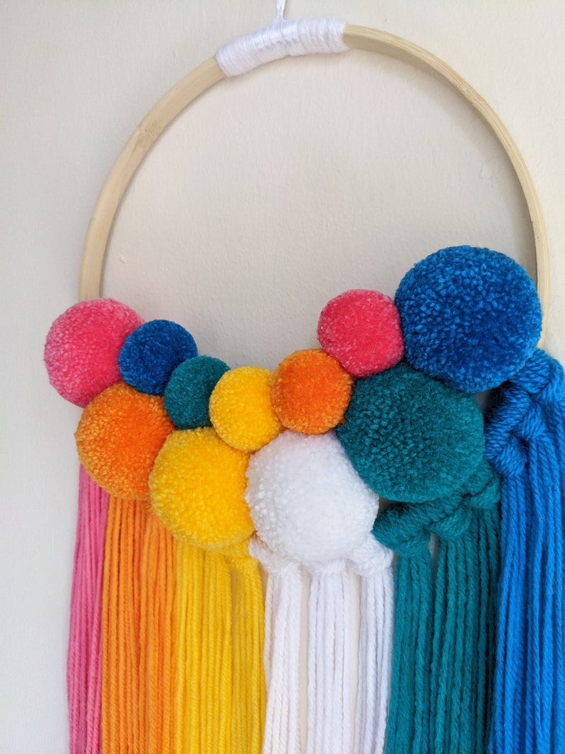 Bright Multicoloured LARGE Rainbow Wall Hanging Made to Etsy UK