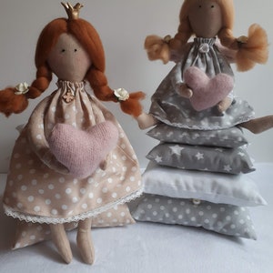 Принцесса toy_girl plushie_tilda девушка doll_princess и pea_cute doll_redhead doll_interior tilda_girls детская toy_princess декор
