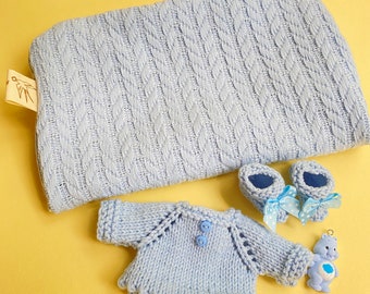 8-inch Doll Clothes: Knitted Sweater & Booties Set