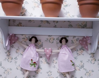 Handmade Linen Angel Dolls, Heart Wall Decor, 50cm
