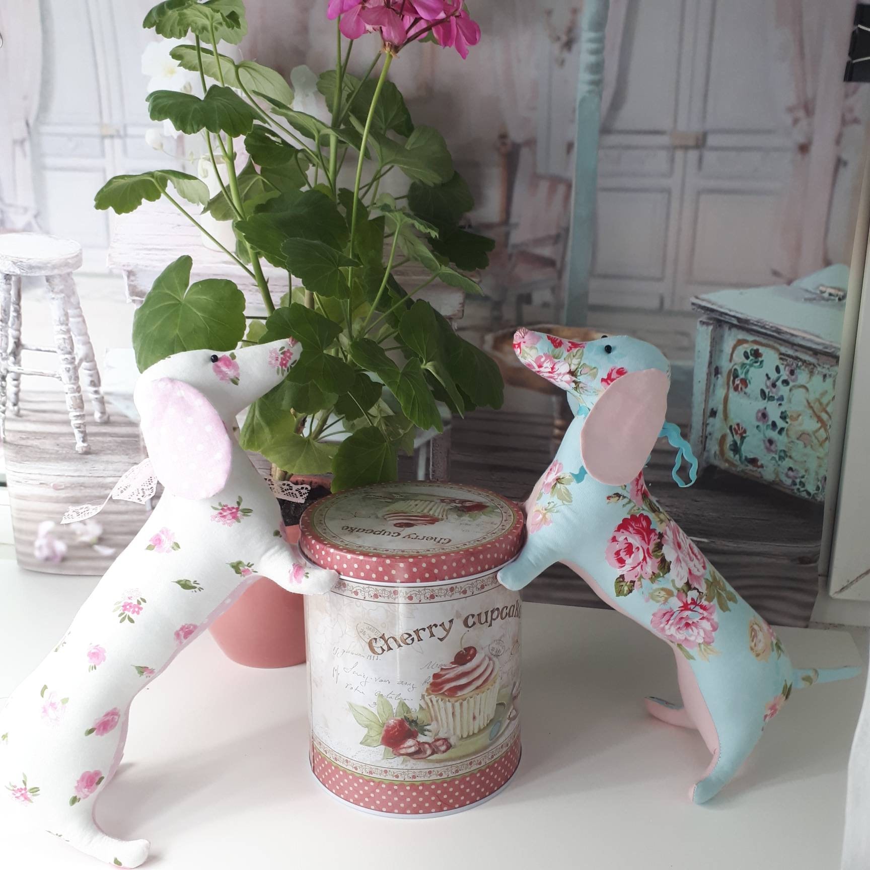 Dachshund_ tilda dachshunds_farmhouse decor_cotton dog_Dachshund in a flower_tilda dog_gift for mothers_interior toy_cotton toy