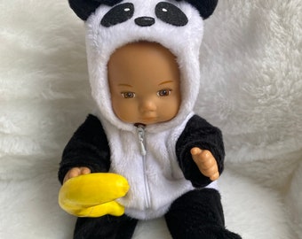AG 8インチ用くみぐるみパンダ_ 8インチベビードール用ジッパー付きフード付きジャンプスーツ_Little Bitty Babyドールのお手入れ