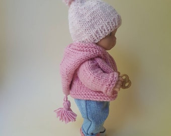 Caring for baby_Jacket for little doll_AG 8 inch_cardigan with hood_doll clothes_cardigans for dolls 8 inch