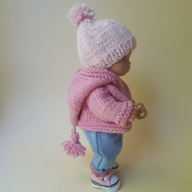Caring for baby_Jacket for little doll_AG 8 inch_cardigan with hood_doll clothes_cardigans for dolls 8 inch