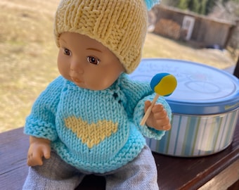 Уход за одеждой для куклы_American girl 8 дюймов_8 дюймов_куртка и шапочка для куклы_Украинский стиль_куртка для куклы_