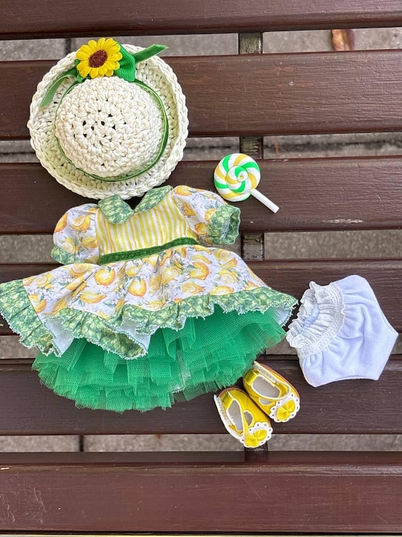 Lemon Print Dress for 8-inch Doll Ag_yellow Dress and Hat for Small  Doll_dress Hat Shoes for 8-inch Doll - Etsy