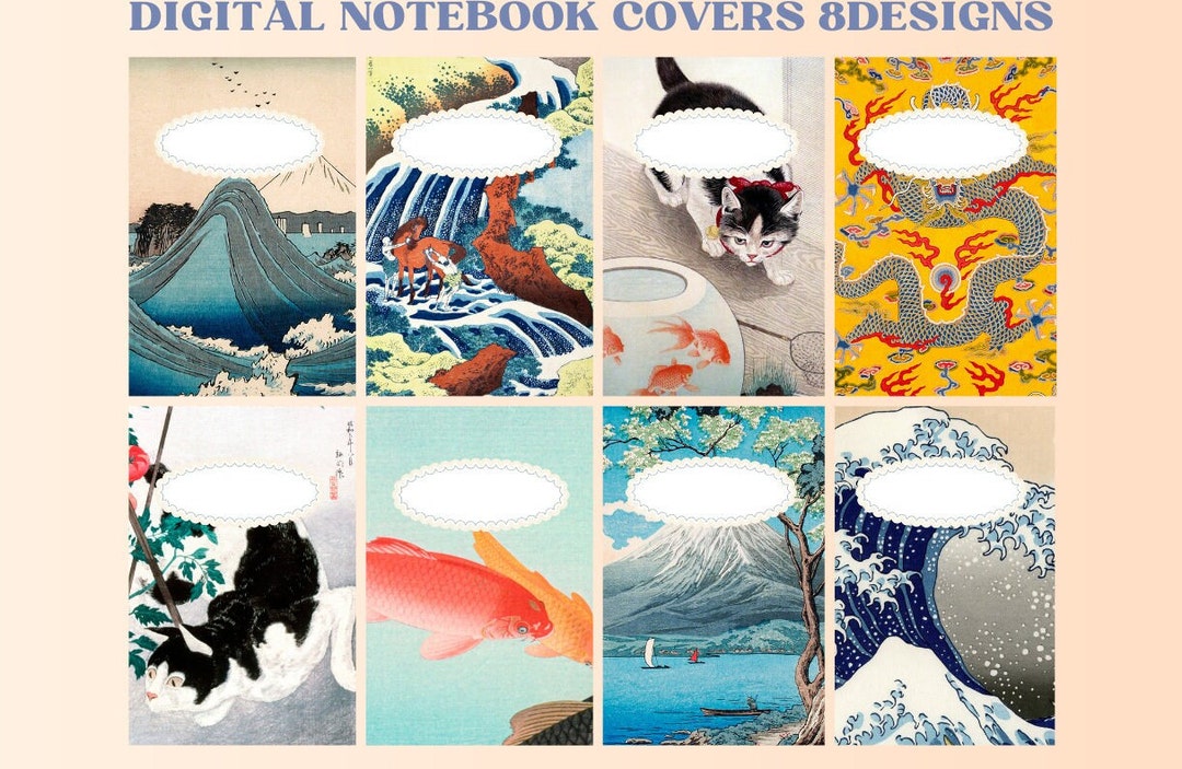 JAPANESE ART Good Notes Covers Aesthetic Covers Digital - Etsy