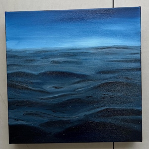Dipinto acrilico dipinto a mano raffigurante il mare: Bold Ocean Art (30 x 30 cm)