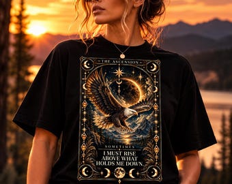 Camiseta del Tarot del Águila / Camiseta gráfica de la Ascensión Celestial / Camiseta unisex gótica motivacional