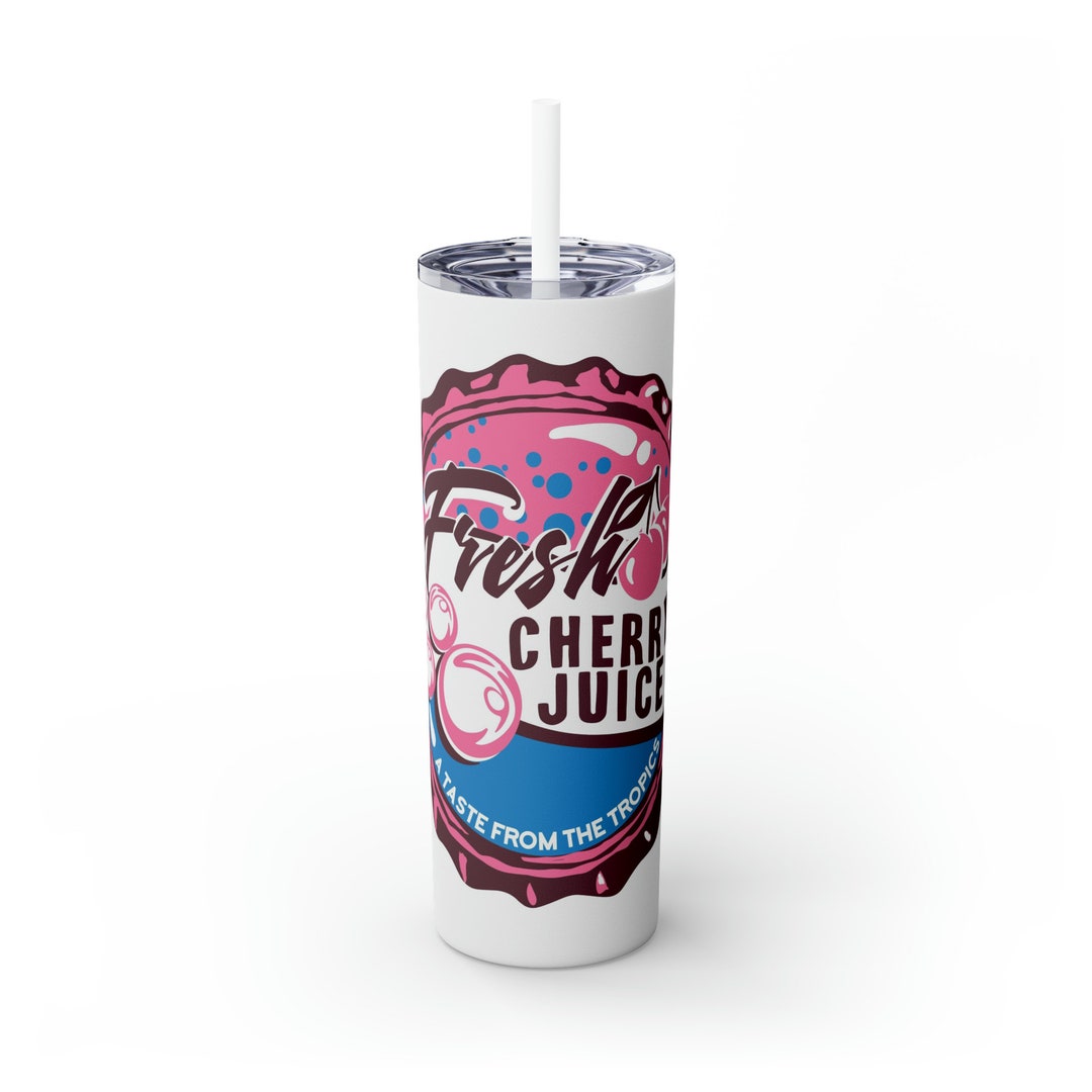 Soft Drink Slogan Skinny Tumbler With Straw 20oz Etsy