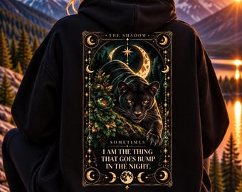 Sudadera con capucha Black Panther Tarot: Arte gótico celestial de la pantera (Talla extragrande unisex)
