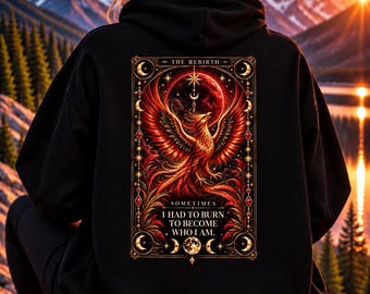 Sudadera con capucha Phoenix Tarot, Renacimiento Celestial, Estilo Gótico Urbano (Unisex)