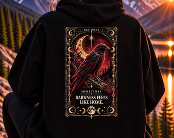 Sudadera con capucha El Profecía Cuervo Tarot / Sudadera gótica celestial estilo academia oscura