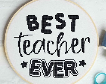 Best teacher ever Embroidery Cross Stitch Pattern Download | Stitching | Cross Stitch Designs | Stitch Design | Cross Designs