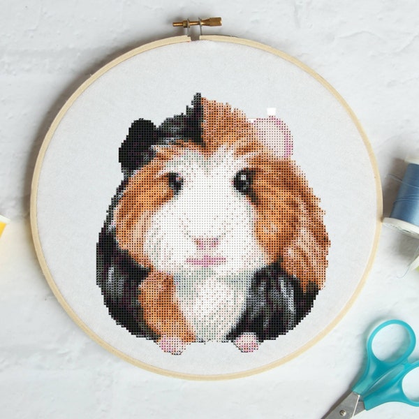 Guinea Pig #P1398 Embroidery Cross Stitch Pattern Download | Stitching | Cross Stitch Designs | Stitch Design | Cross Designs