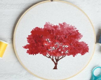 Cherry Blossom #P1439 Embroidery Cross Stitch Pattern Download | Stitching | Cross Stitch Designs | Stitch Design | Cross Designs