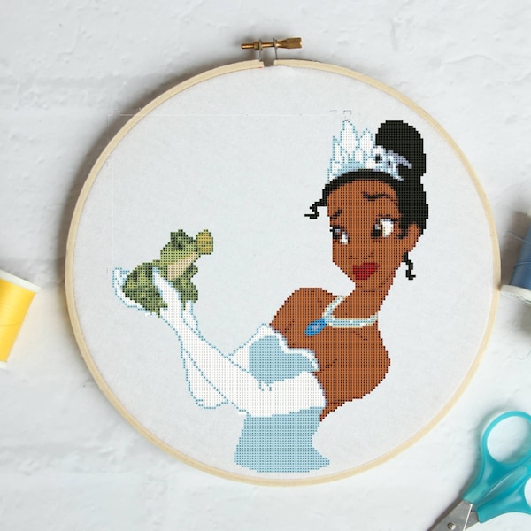 Princess and the frog #P1016 Embroidery Cross Stitch Pattern Download | Stitching | Cross Stitch Designs | Stitch Design | Cross Designs