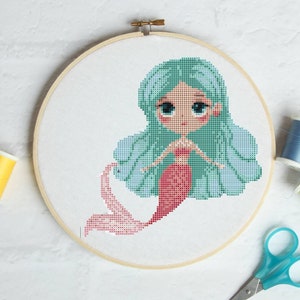 Mermaid #P1059 Embroidery Cross Stitch Pattern Download | Stitching | Cross Stitch Designs | Stitch Design | Cross Designs