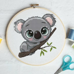 Baby Koala #P1146 Embroidery Cross Stitch Pattern Download | Stitching | Cross Stitch Designs | Stitch Design | Cross Designs