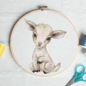 Little white goat #P1099 Embroidery Cross Stitch Pattern Download | Stitching | Cross Stitch Designs | Stitch Design | Cross Designs
