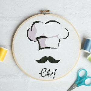 Chef #P598 Embroidery Cross Stitch Pattern Download | Stitching | Cross Stitch Designs | Stitch Design | Cross Designs