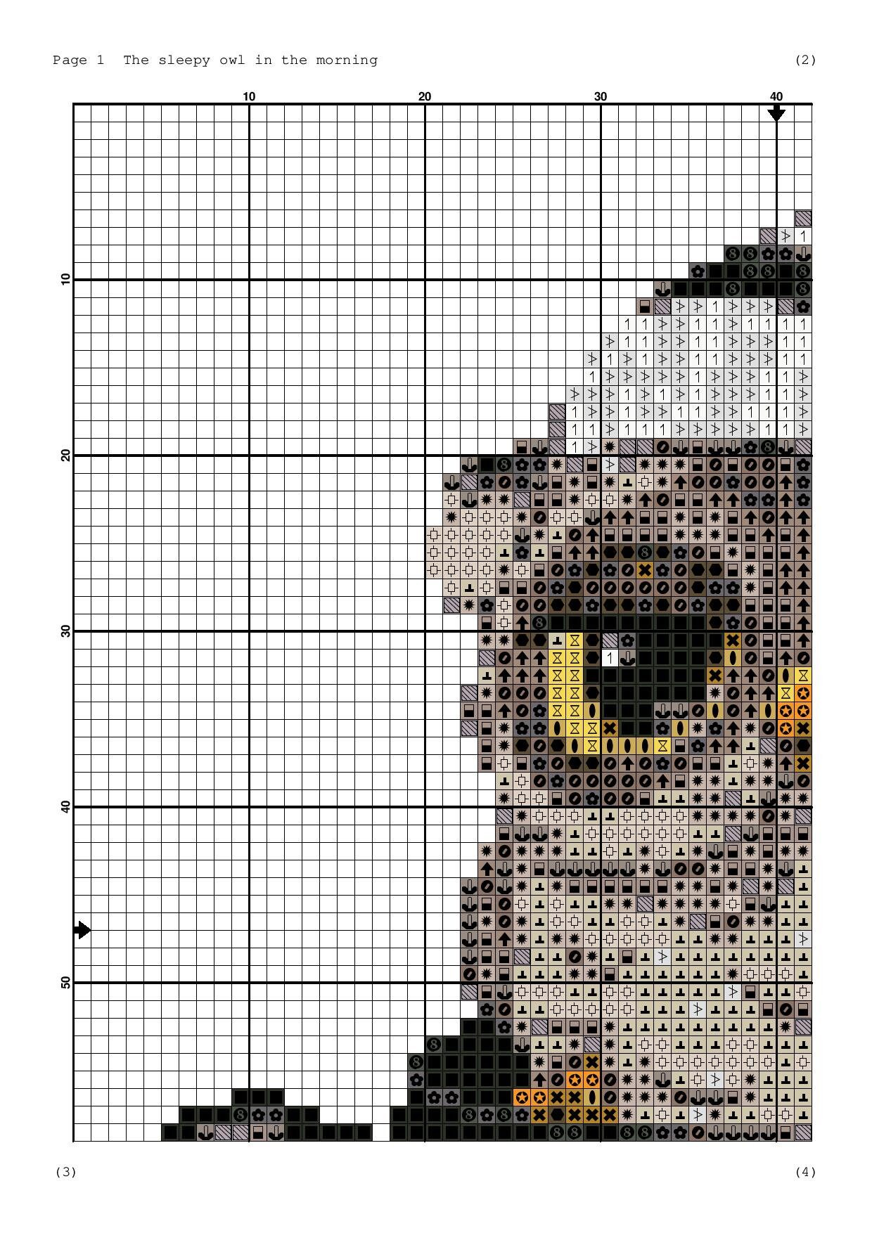 The Sleepy Owl #P736 Embroidery Cross Stitch Pattern