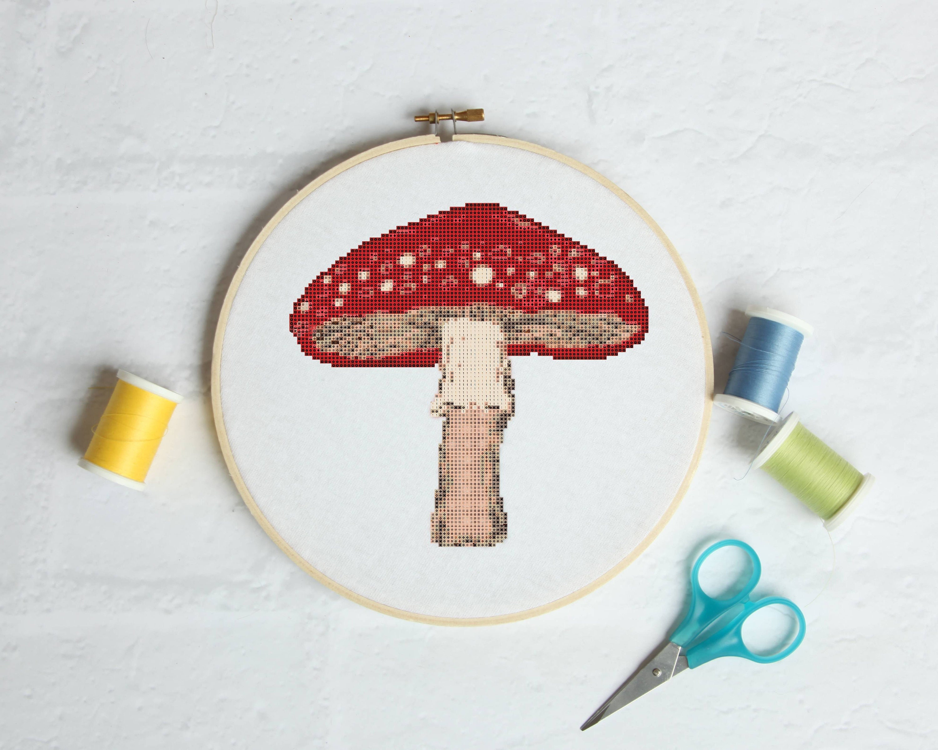 Mushroom Bookmark Cross Stitch PDF Pattern Download — Pindependent