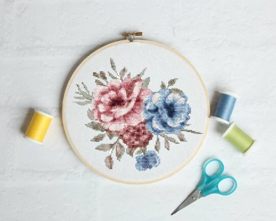 Flowers #P35 Embroidery Cross Stitch Pattern Download