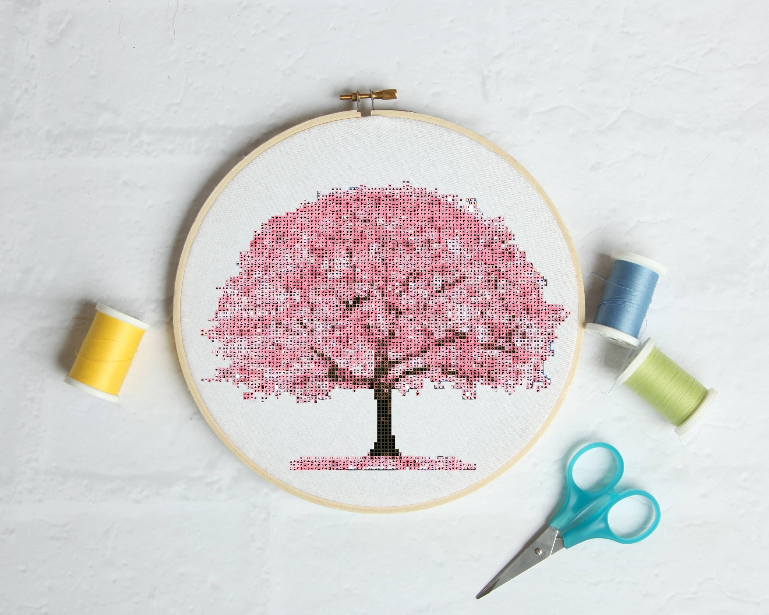 Sakura Tree #P96 Embroidery Cross Stitch Pattern Download