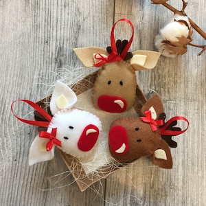 CHRISTMAS ORNAMENTS SET of 3 tree decorations Christmas felt decor Christmas decorations Christmas tree decorations Holiday decor