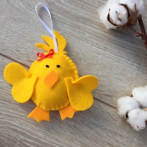 Spring home decor Easter decorations felt Easter tree ornaments handmade Chick