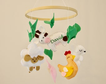 Custom name baby mobile for crib