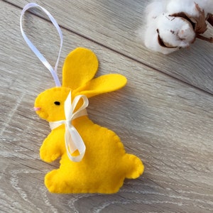 Spring home decor Easter decorations felt Easter tree ornaments handmade Yellow bunny