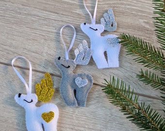 ON SALE Christmas ornaments handmade Christmas tree decorations Christmas DEER Felt Christmas Ornament ChristmaS decor Holiday decor