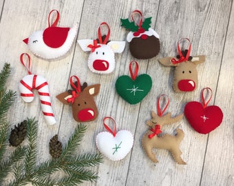 CHRISTMAS GIFT Christmas ornaments handmade set of 10 Christmas tree decorations