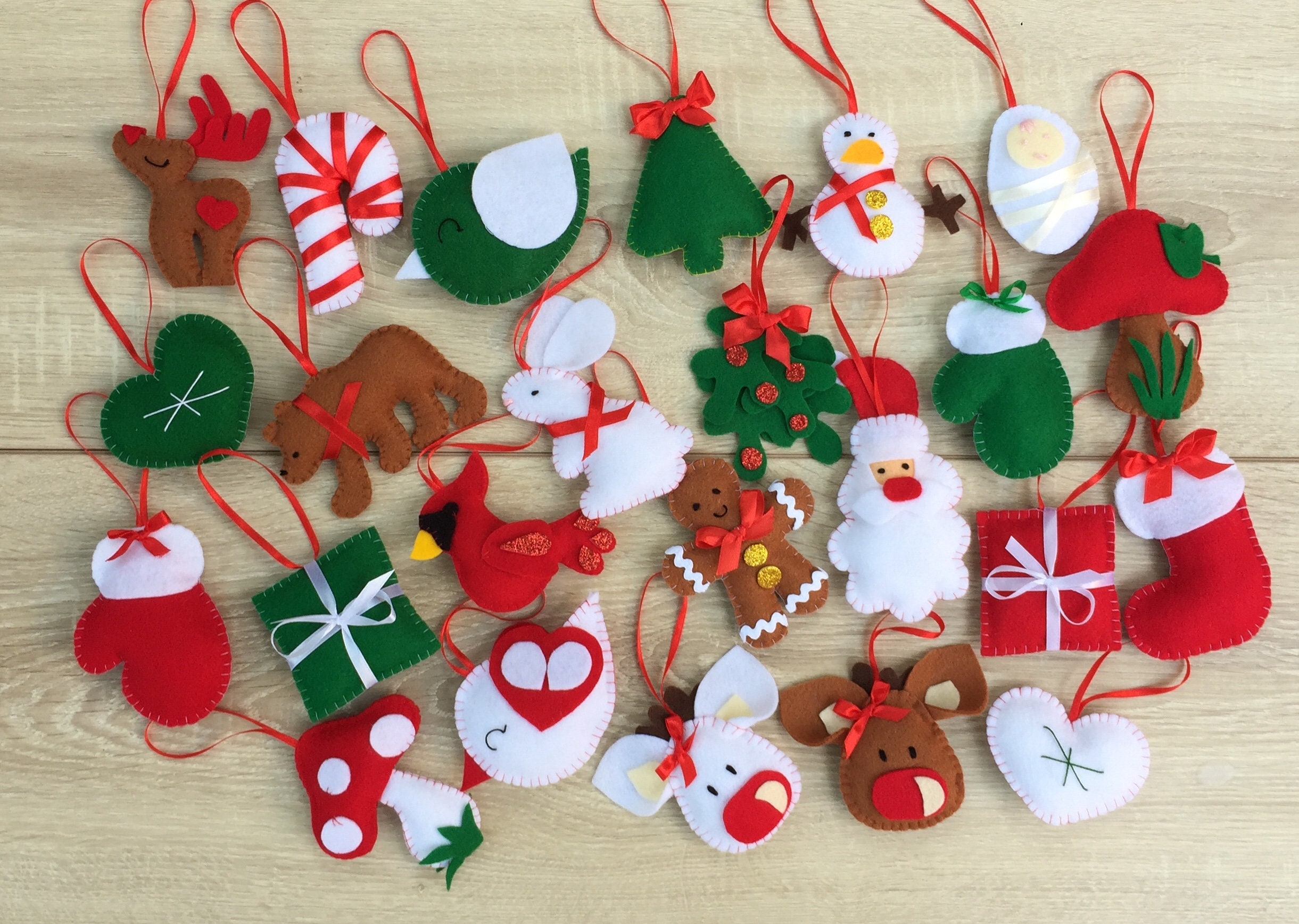 クリスマスオーナメント＊ハンドメイド 軽量クリスマスオーナメント24個セット - Etsy 日本