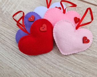 Gifts for couples, Felt heart ornament, Valentine's Day gift, Valentines day decor, Valentine Gifts, hanging hearts